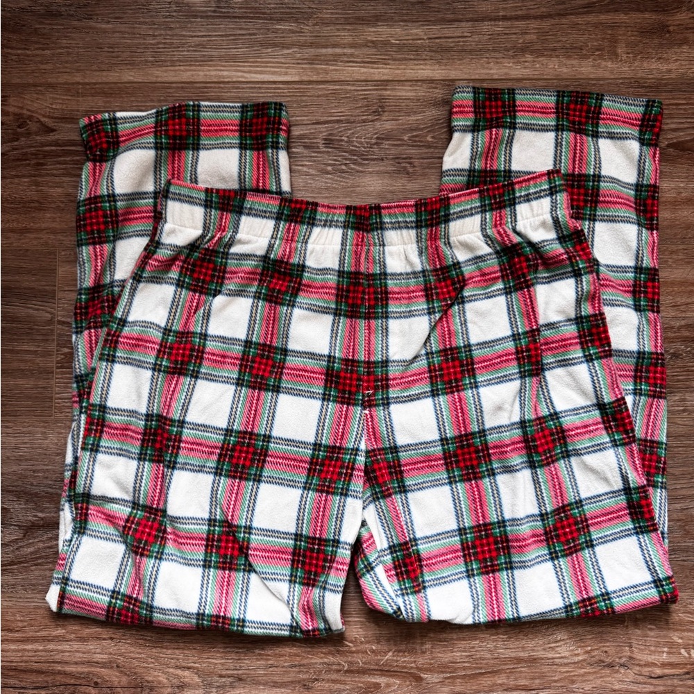 Men's Plaid Sleep Pants - Red, Green & White